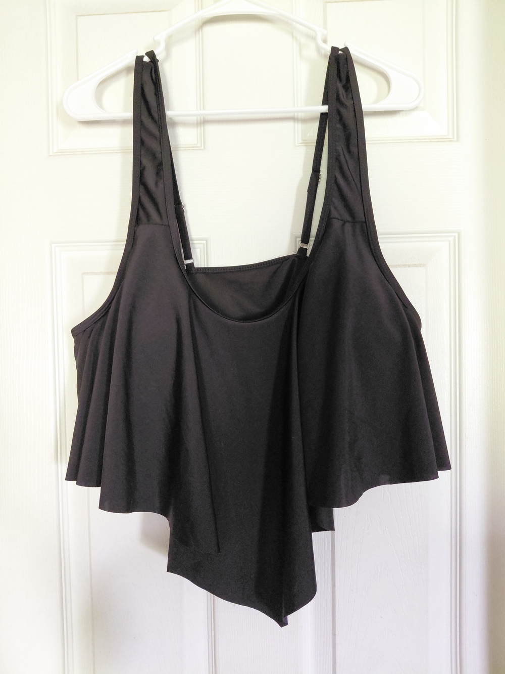 Rosegal Black Flounce Swim Bikini Top